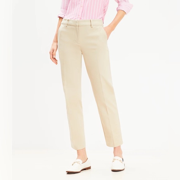 LOFT Riviera Slim Pants in Doubleweave — Simply Khaki - Picture 2 of 3